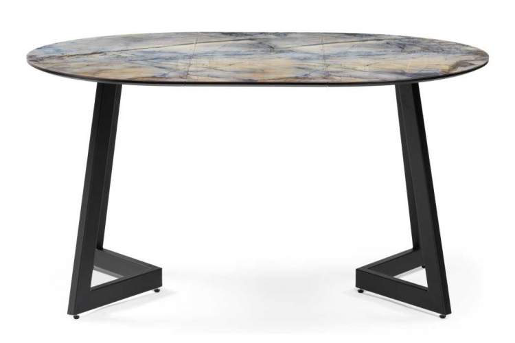 Стол стеклянный Алингсос 100(140)х100х76 магеллан / черный-3