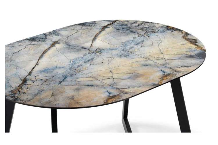 Стол стеклянный Алингсос 100(140)х100х76 магеллан / черный-6