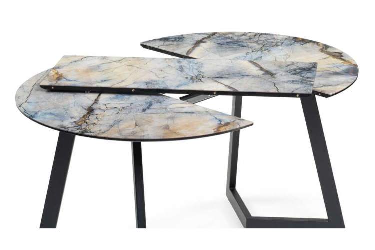 Стол стеклянный Алингсос 100(140)х100х76 магеллан / черный-7