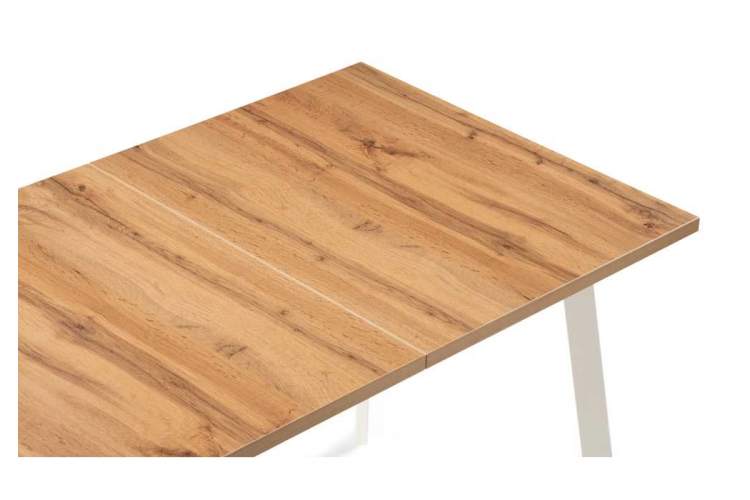 Стол деревянный раскладной Колон Лофт 120 25 мм дуб вотан / белый матовый-5