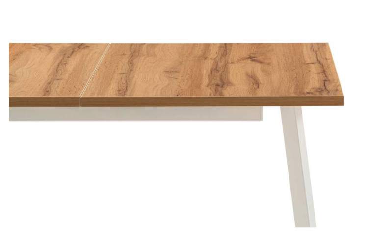 Стол деревянный раскладной Колон Лофт 120 25 мм дуб вотан / белый матовый-6