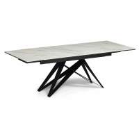 Керамический стол Блэкберн 160(220)х89 белый gilt white / черный