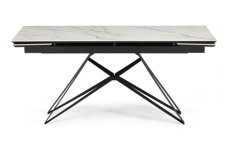 Керамический стол Блэкберн 160(220)х89 белый gilt white / черный-2