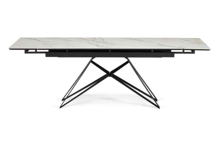 Керамический стол Блэкберн 160(220)х89 белый gilt white / черный-3