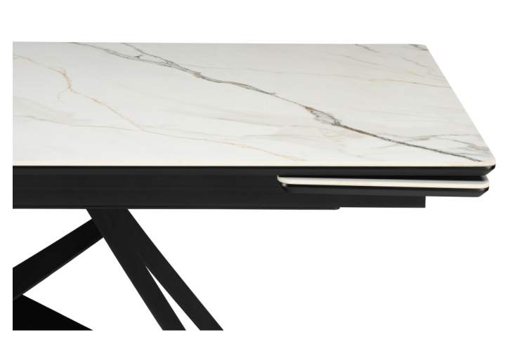 Керамический стол Блэкберн 160(220)х89 белый gilt white / черный-6