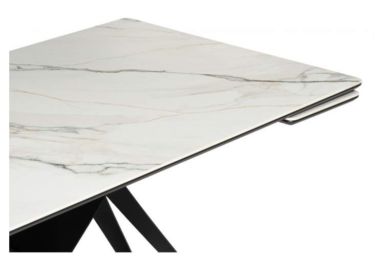 Керамический стол Блэкберн 160(220)х89 белый gilt white / черный-7