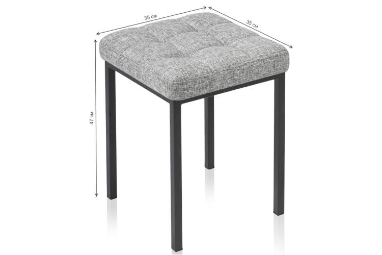 Табурет Байя рогожка графит / черный матовый-1