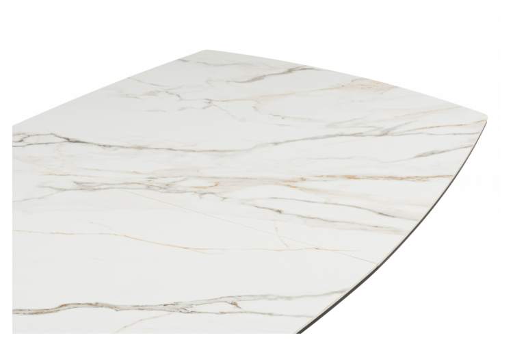 Керамический стол Вейл 160(205)х89 gilt white / черный-5