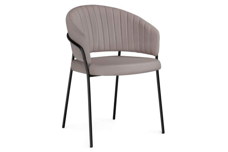 Стул на металлокаркасе Лео латте Brendy Smoke 04 / черный