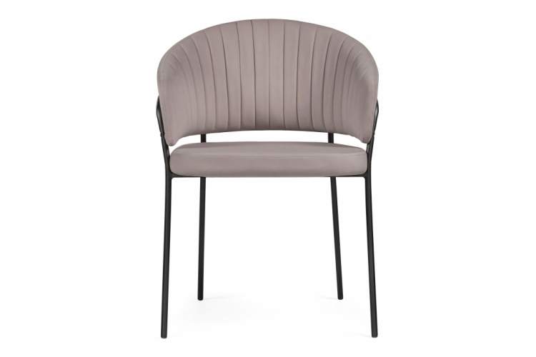 Стул на металлокаркасе Лео латте Brendy Smoke 04 / черный-2