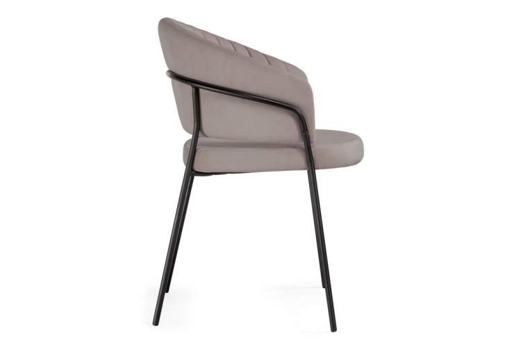 Стул на металлокаркасе Лео латте Brendy Smoke 04 / черный-3