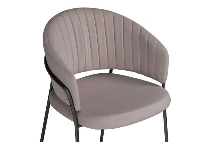 Стул на металлокаркасе Лео латте Brendy Smoke 04 / черный-5