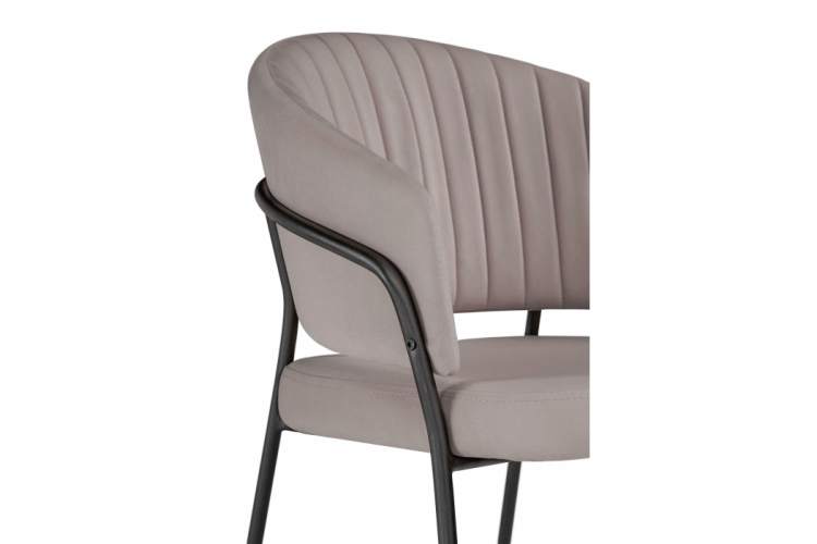 Стул на металлокаркасе Лео латте Brendy Smoke 04 / черный-6