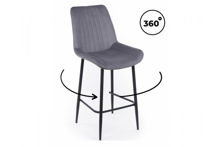 Барный стул Седа 360 темно-серый (zd 995) / черный np