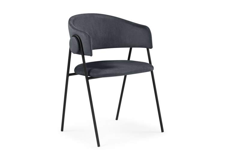 Стул на металлокаркасе Криспиан темно-серый / черный