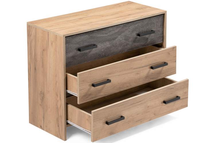 Комод Taika дуб золотой / камень темный-6