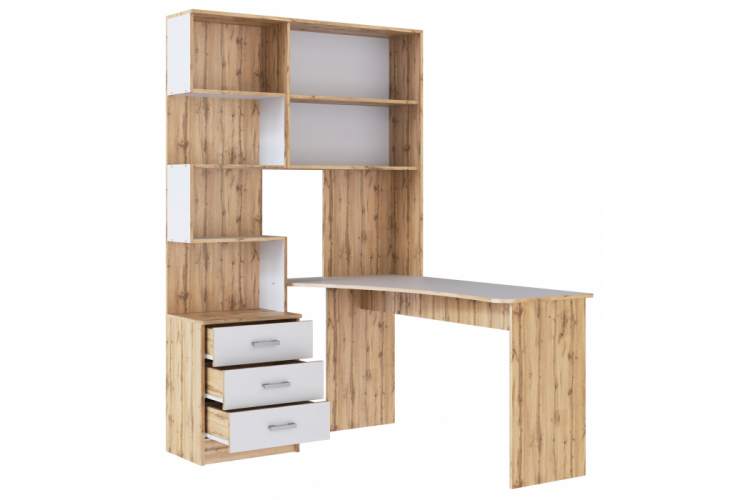 Компьютерный стол Ганор правый дуб вотан / белый-2