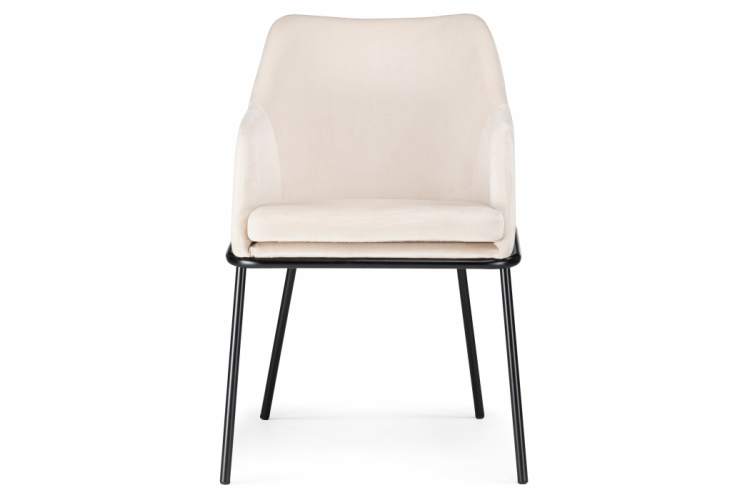 Стул на металлокаркасе Охаши кремовый / черный глянец-2