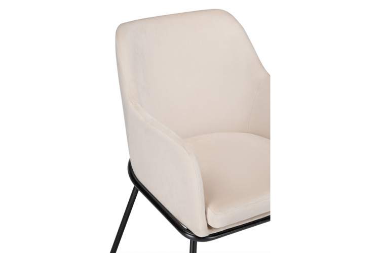 Стул на металлокаркасе Охаши кремовый / черный глянец-6