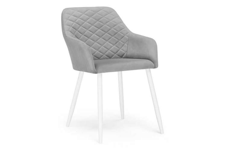 Стив светло-серый / белый Стул на металлокаркасе