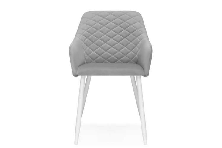 Стив светло-серый / белый Стул на металлокаркасе-1