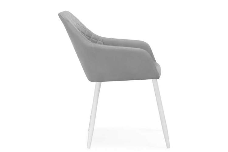 Стив светло-серый / белый Стул на металлокаркасе-2