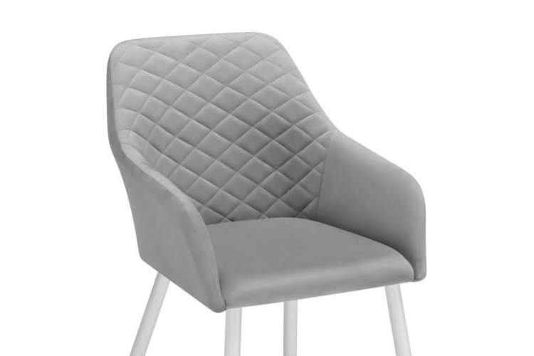 Стив светло-серый / белый Стул на металлокаркасе-4