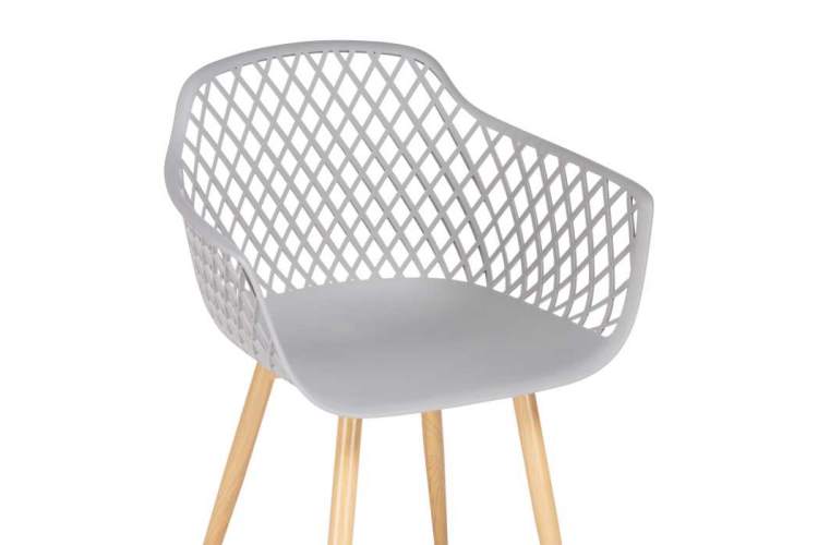 Пластиковый стул Rikon gray / wood-4