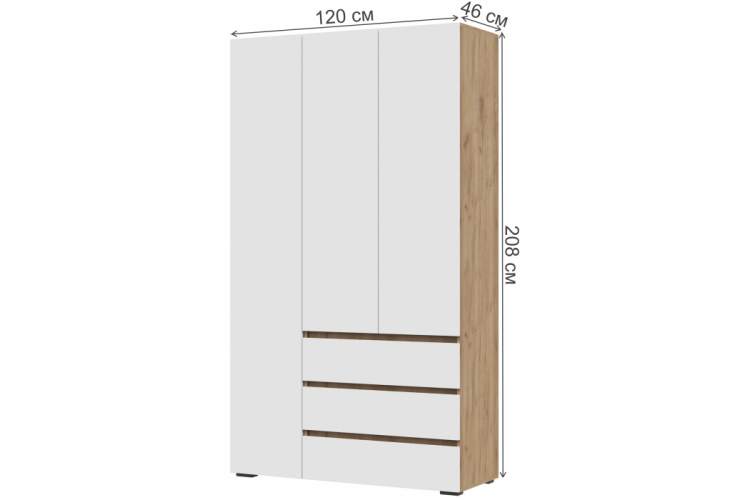 Шкаф Элла ШК 06 белый / дуб крафт золото-1