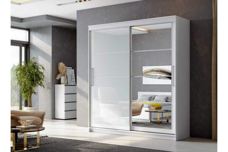 Шкаф Лайн 2 белый текстурный-2