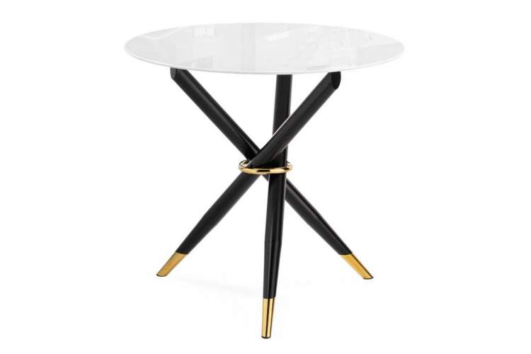 Стол стеклянный Rock white / black