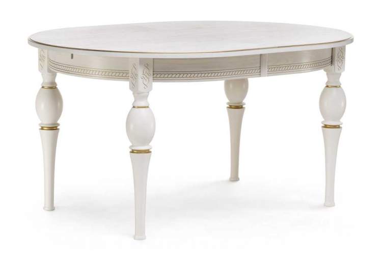 Стол деревянный Авилла молочный / золото