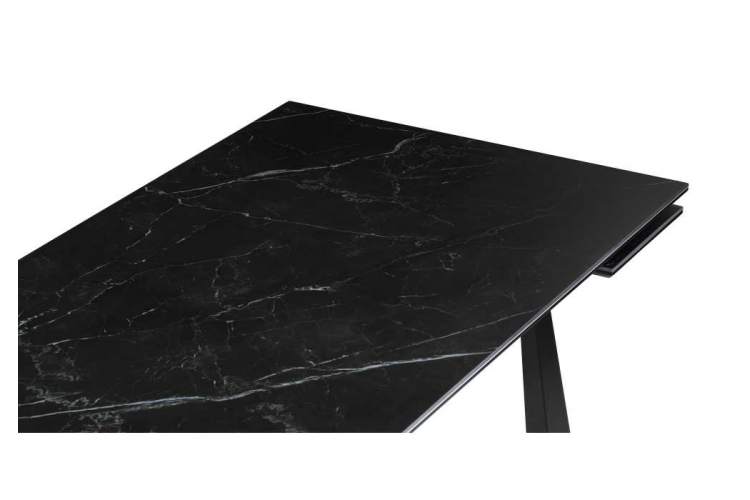 Обеденный стол Бэйнбрук 140х80х76 черный мрамор / черный-5