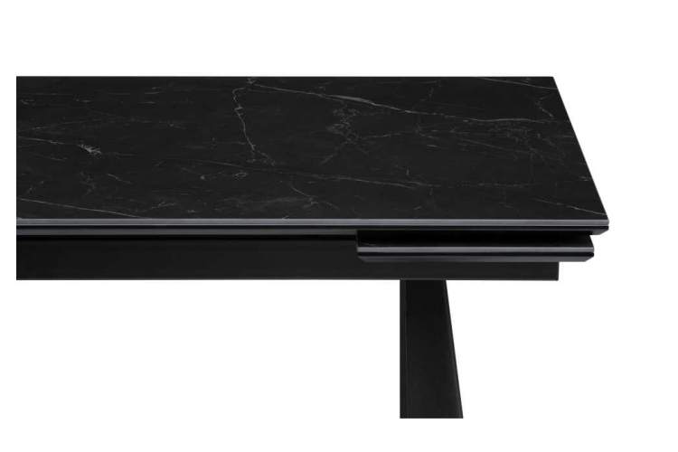 Обеденный стол Бэйнбрук 140х80х76 черный мрамор / черный-6