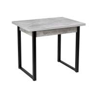 Стол деревянный Форли бетон / черный матовый