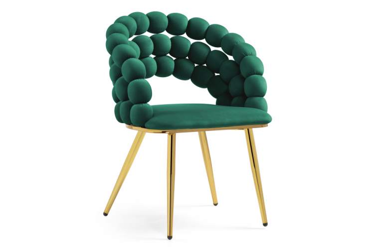 Стул на металлокаркасе Ball green / gold