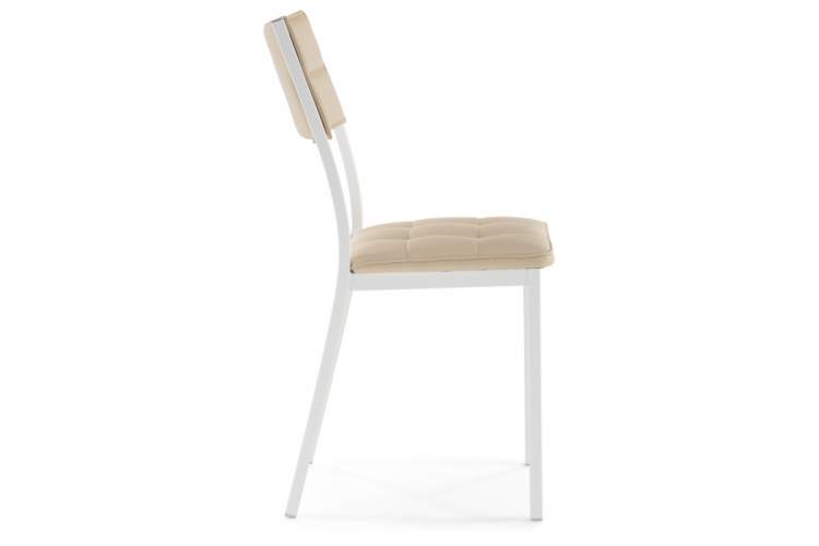 Стул на металлокаркасе Бекал кожзам d1 / белый-1