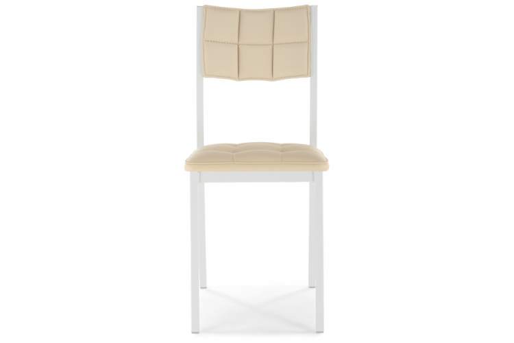 Стул на металлокаркасе Бекал кожзам d1 / белый-2