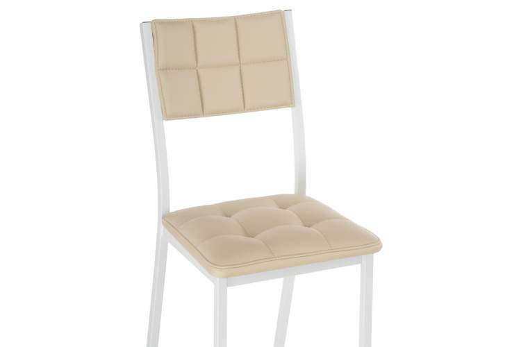 Стул на металлокаркасе Бекал кожзам d1 / белый-4