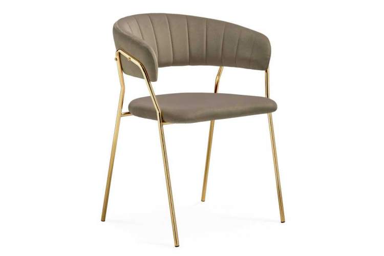 Стул на металлокаркасе Kamelia 1 cappuccino / gold