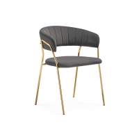 Стул на металлокаркасе Kamelia 1 dark gray / gold Стул на металлокаркасе Kamelia 1 dark gray / gold