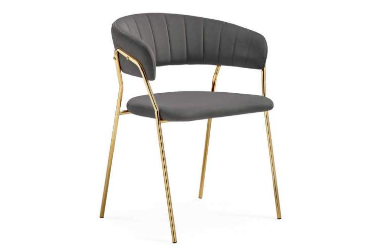 Стул на металлокаркасе Kamelia 1 dark gray / gold