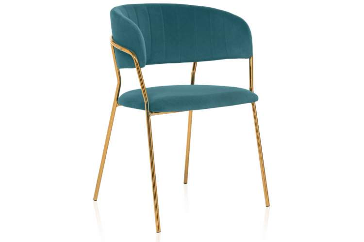 Стул на металлокаркасе на металлокаркасе Kamelia green / gold