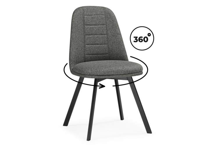 Стул на металлокаркасе Texas 2 светло-серый поворотный / черный