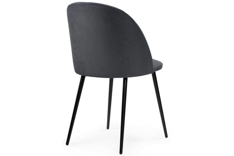 Стул на металлокаркасе Зест микровелюр серый / черный глянец-3