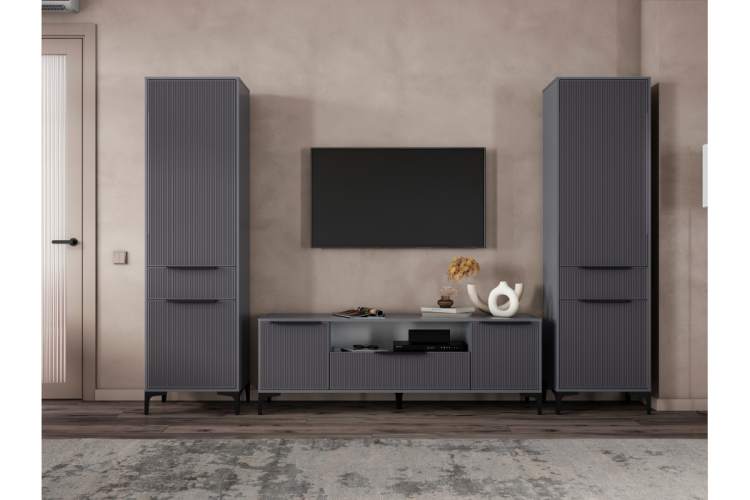 Готовая гостиная Иадама графит / графит софт комплектация 9