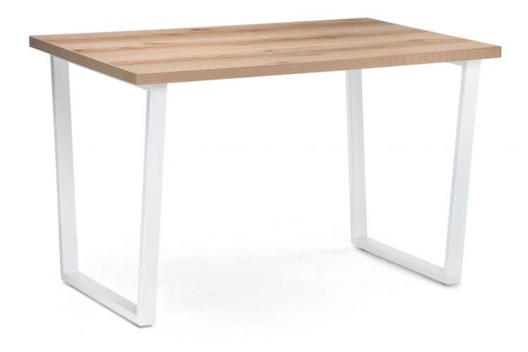 Стол деревянный Лота Лофт 120 25 мм дуб делано светлый / белый матовый