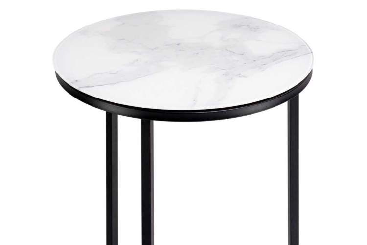 Журнальный стол Иберис белый мрамор / черный-1