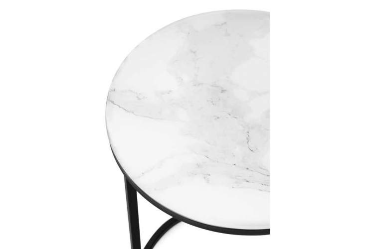 Журнальный стол Иберис белый мрамор / черный-2