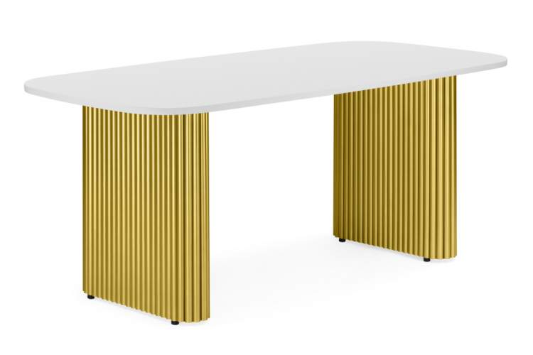 Стол деревянный Бавария B 180 х 90 белая пленка шагрень / золото